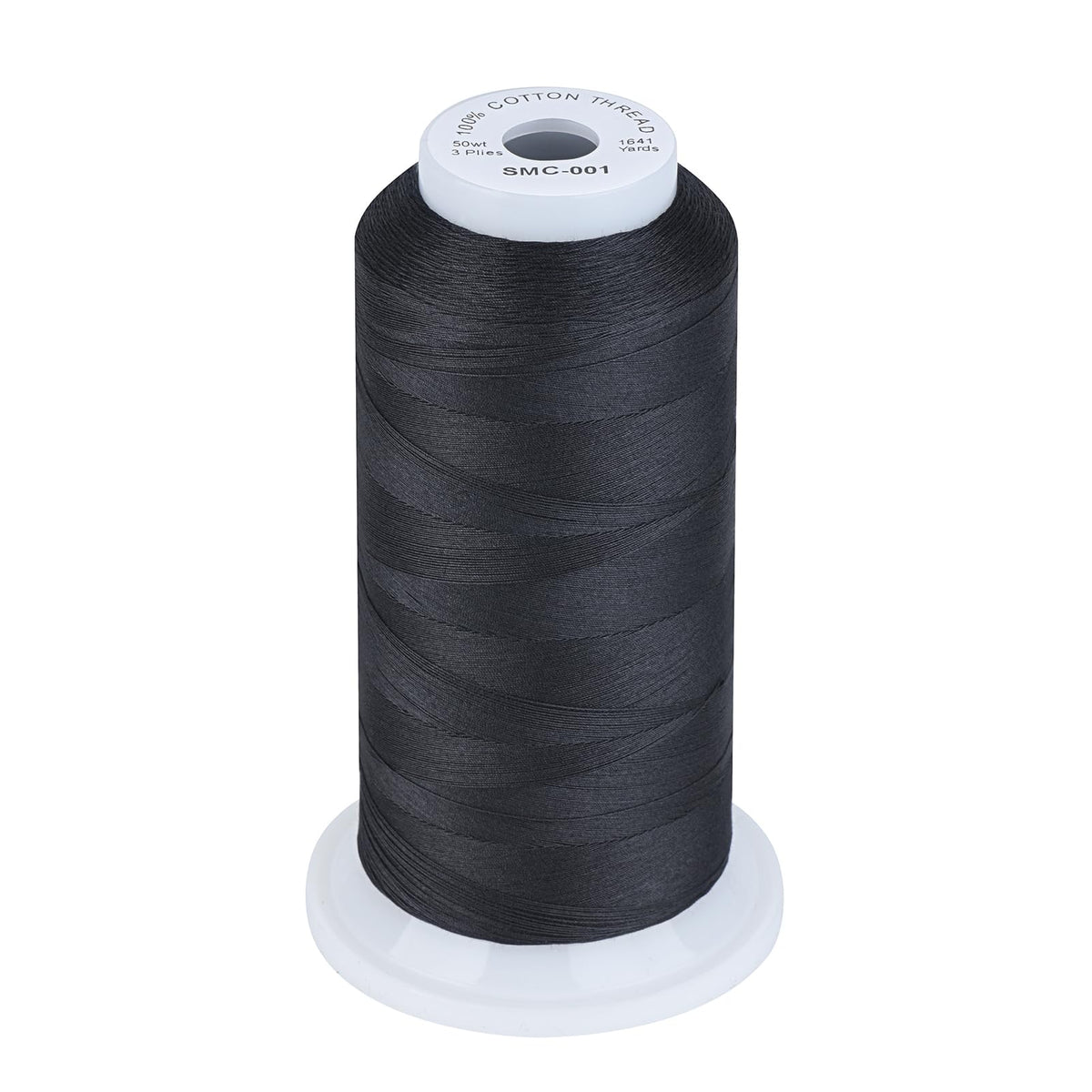 100% Cotton Thread 50wt Black for Sewing Quilting Machine
