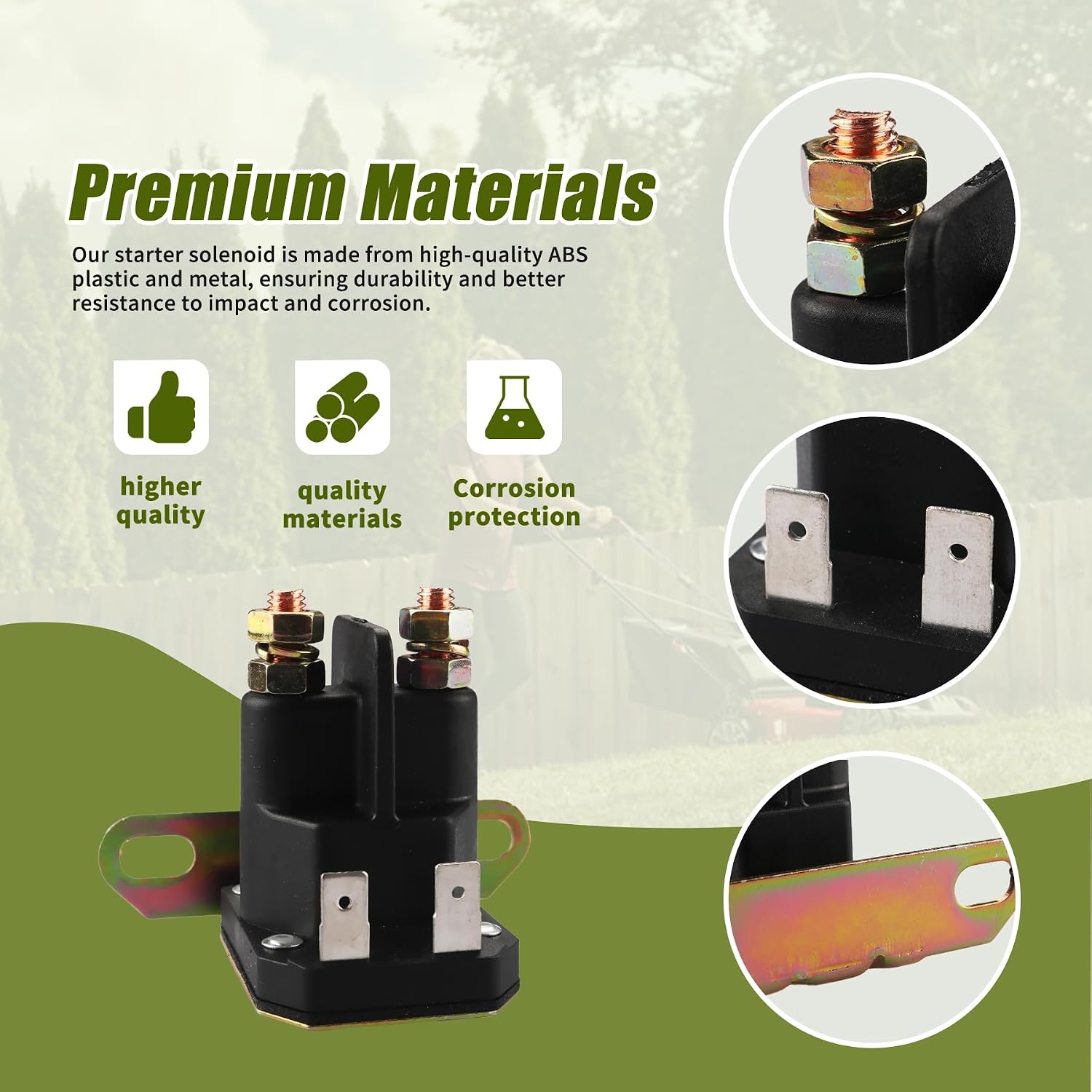 12V AM138068 Starter Solenoid for John Deere Riding Mower,725-04439 Solenoid Fit for LA100 LA105 LA110 LA115 LA120