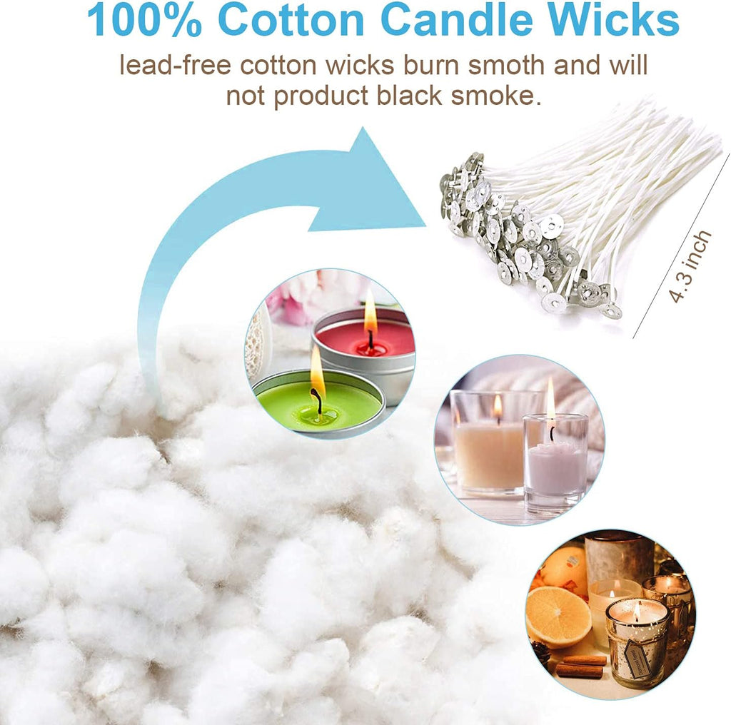 Candle Making Kit, Candle Make Pouring Pot and Wicks | 304 Stainless Steel Melting Pot, Candle Wicks, Wicks Sticker &