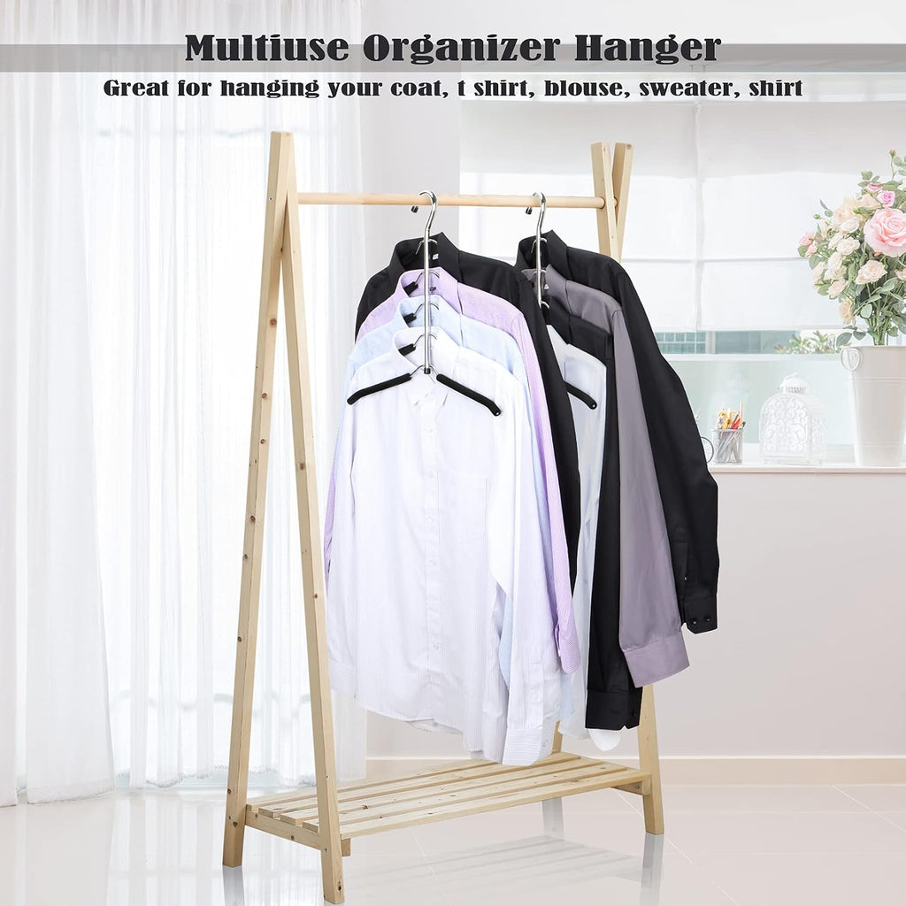 Hangers Space Saving Clothes Hanger 2 Packs | Non Slip Padded Coat Hanger 5 Layers Heavy Duty Stainless Steel Sweater