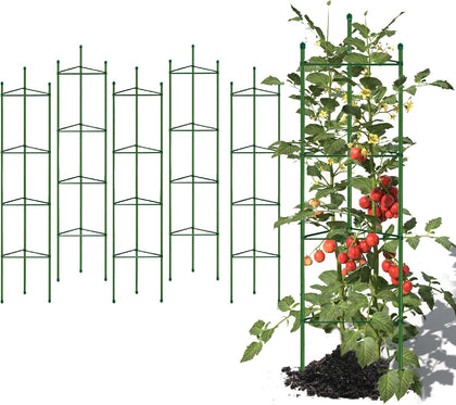 6 Pack 5ft Tomato Cage for Garden Plant Support, Garden Stakes Tomato Cage, Tomato Cages Plant Stakes for Climbing