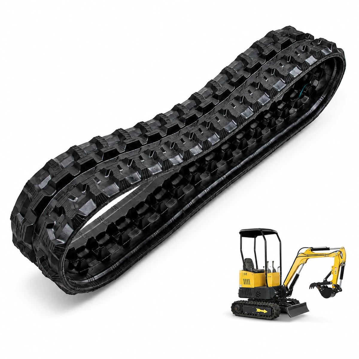 2 Pack Rubber Tracks 180x72x37 for 0.8-2 Ton Mini Excavators