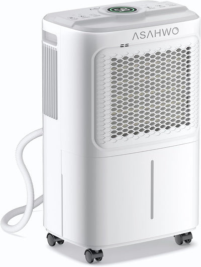 2500 Sq.Ft Dehumidifier for Basement Home, ASAHWo 34 Pints Dehumidifier with Drain Hose, Quiet Portable Dehumidifiers
