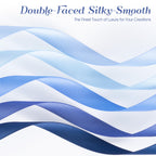 Blue Satin Ribbon Set 3/8" x 50 Yards, 5 Rolls