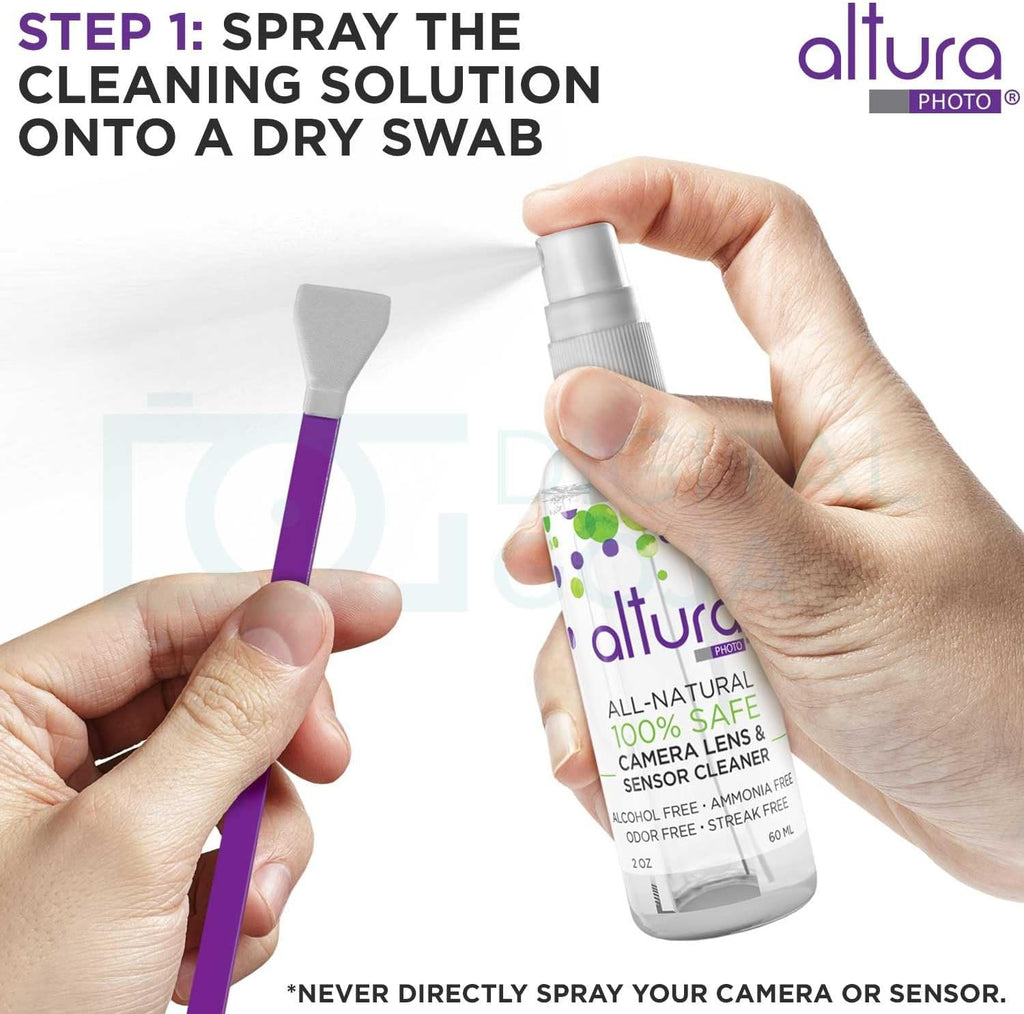 Camera Cleaning Kit, APS-C Sensor Cleaner for DSLR Mirrorless | Streak-Free Results, Includes All-Natural Cleaner