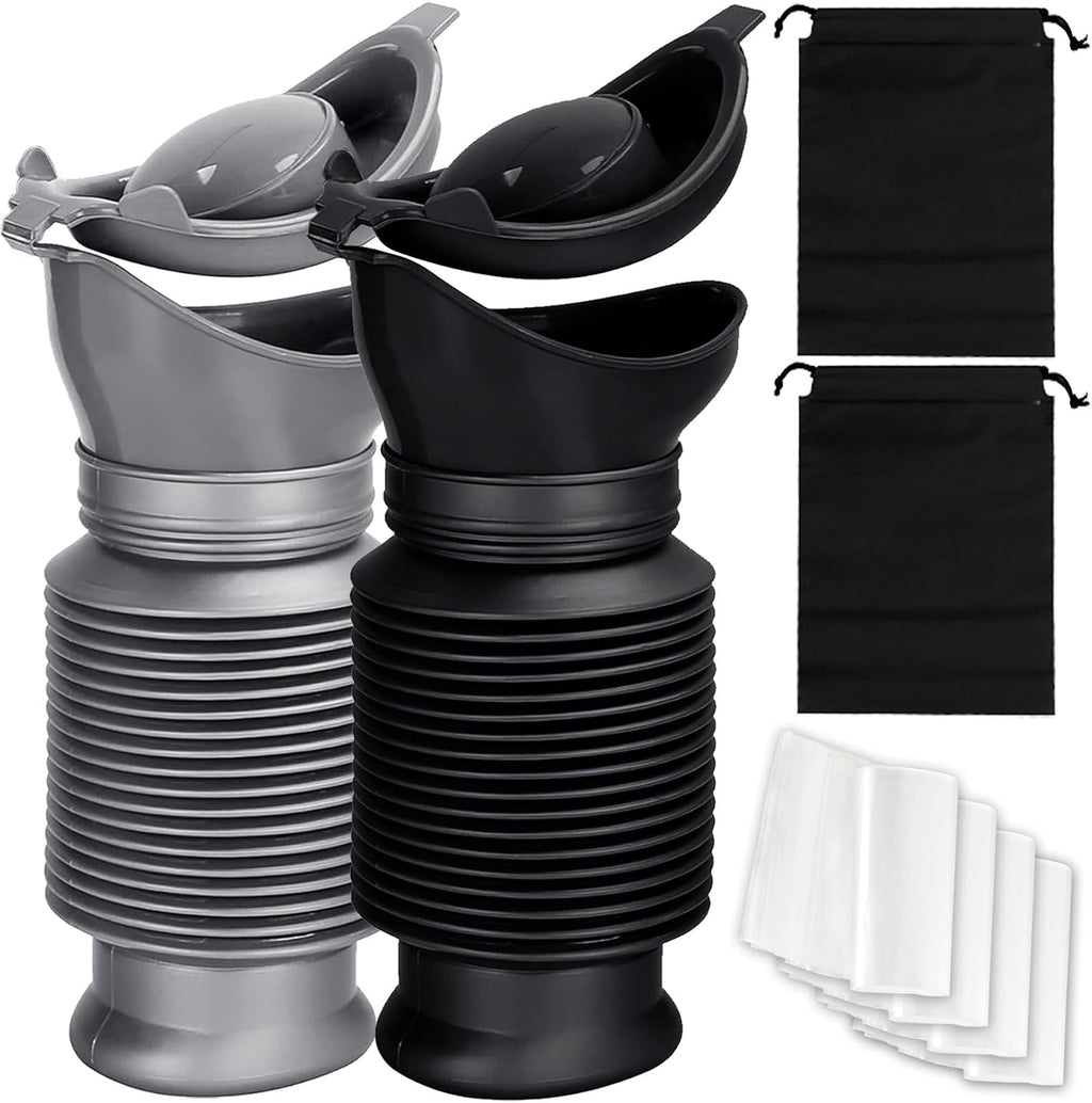 Car Travel Portable Urinal for Men and Women, Spill Proof 750 ml 2Pcs | with Disposable Bag, Portable Urine Bottle