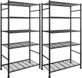 Storage Racks - 2 Pack, 5-Tier Freestanding Steel Shelving Units with Reinforced Frame, Adjustable Garage