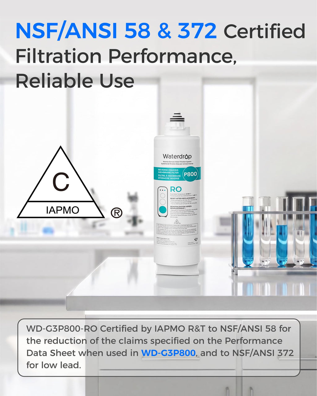 Waterdrop G3P800-RO Filter, Replacement for Waterdrop G3P800 RO System