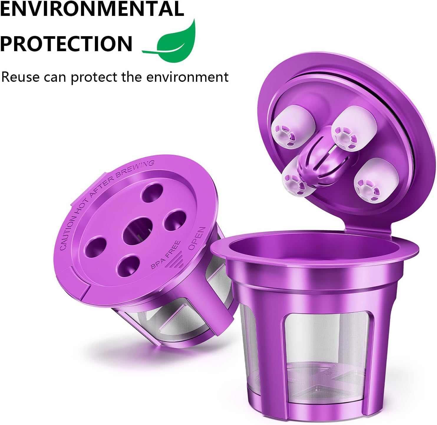 Universal Refillable Coffee Pods with 5 Holes, Suitable for K Cups, Refillable Coffee Filters with Food Grade