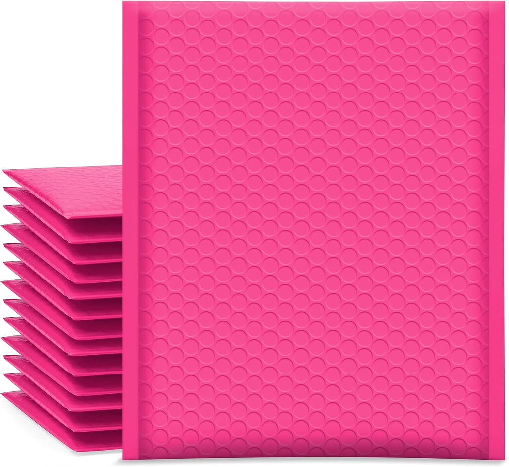 Bubble Mailers 8.5x12" 25 Pack Usable Size 8.5x11" Hot Pink Padded #2