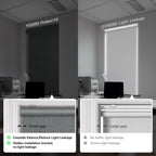 Blackout Roller Shades for Windows, Grey, Custom Size