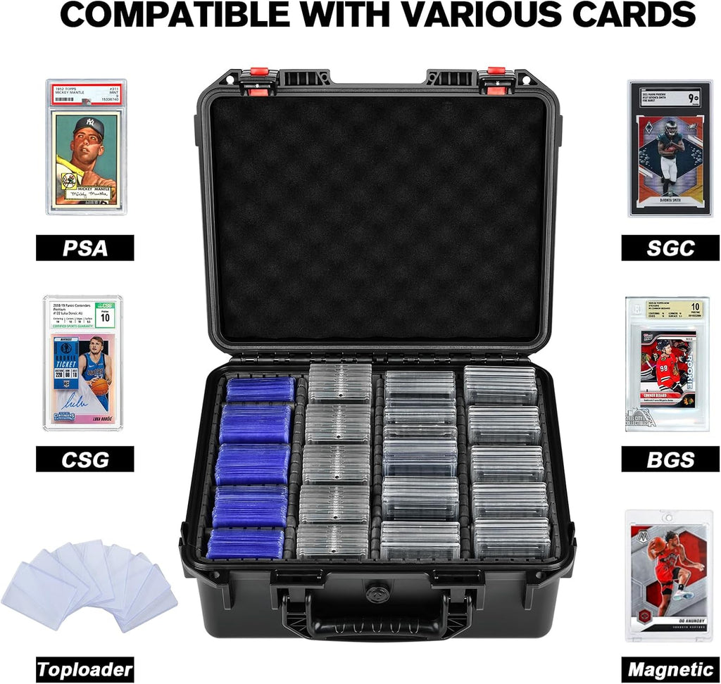 Graded Card Case Storage Box - Fits PSA BGS SGC Toploaders Magnetic Holder | Trading Card Storage Organizer - Slab