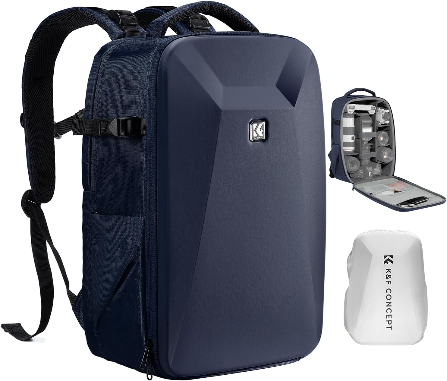 Camera Backpack,Hardshell Photography DSLR Camera Bag | 15-15.6 Inch Laptop Compartment, Waterproof, Hard Shell