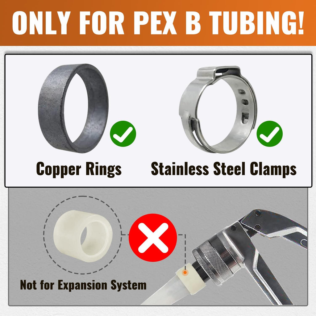 5-Pack 1/2 Inch PEX Tee, Brass PEX T Fittings | PEX Crimp Pipe Fittings 1/2" for Plumbing