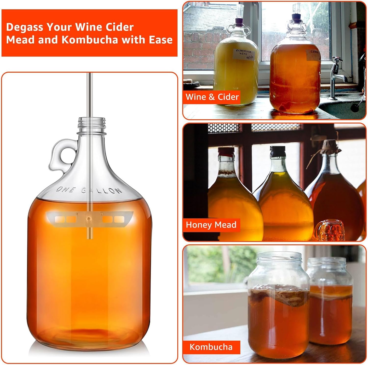 18” Stainless Steel Wine Degasser for Drill, Whip Degassing Stirrer Wine Beer Degasser Mixer for Wine Making, Wine