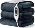 Electric Heated Blanket, Soft Flannel Fabric Heating Blanket with 5-Level Temperature Adjustment Machine Washable ETL