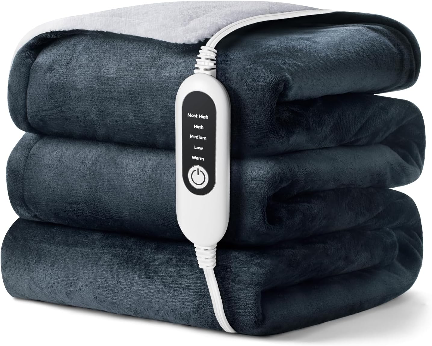 Electric Heated Blanket, Soft Flannel Fabric Heating Blanket Features 5-Level Temperature Adjustment Machine Washable