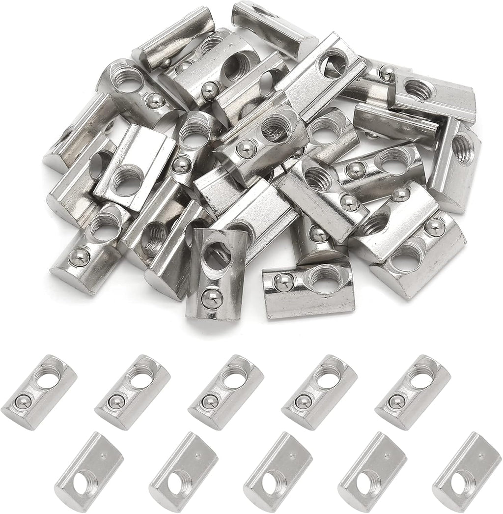30Pcs M8 Spring T Nut 4040 Extrusion Slot 8mm Nickel Plated