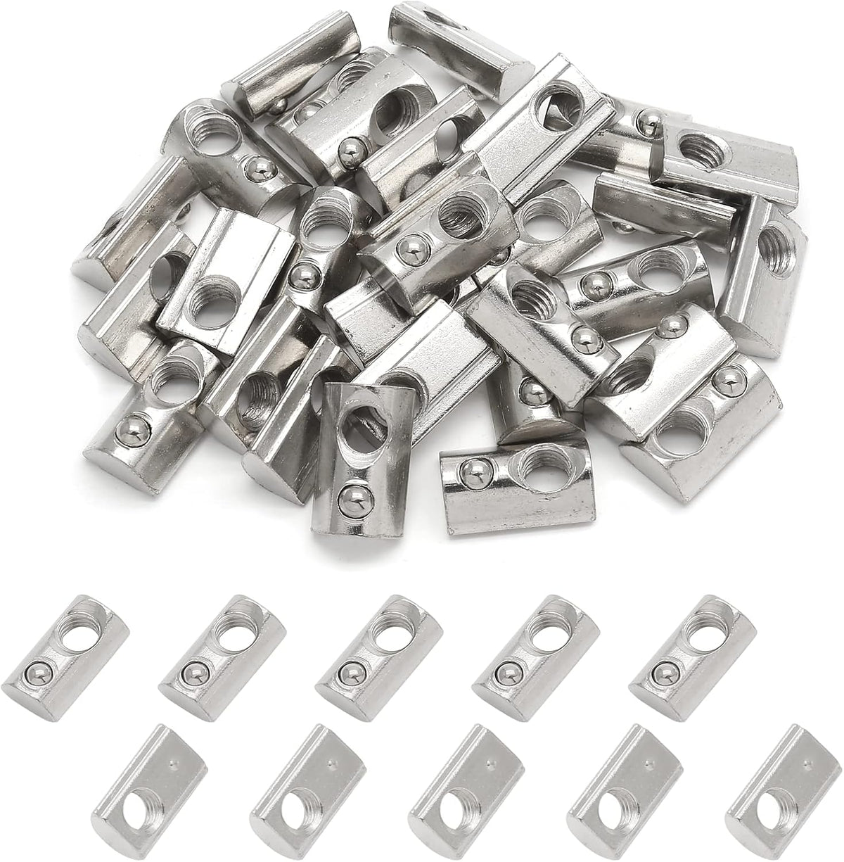 30Pcs M8 Spring T Nut 4040 Extrusion Slot 8mm Nickel Plated
