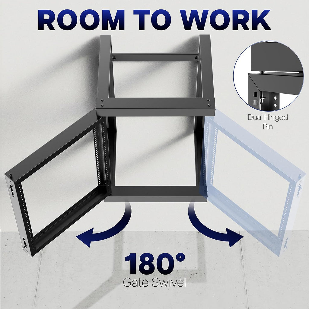 VIVO Black 12U Wall Mounted Server Rack Cabinet, MOUNT-SC12U