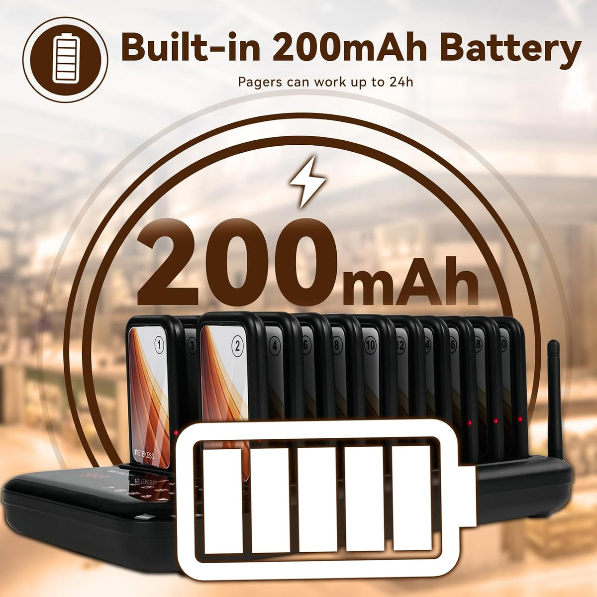 TD173 Restaurant Pager System, Buzzers for Restaurant, 20 Pagers
