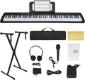 88 Key Piano Keyboard, Electric Digital Piano with Semi Weighted Keys, Keyboard Piano with Sustain Pedal, Power