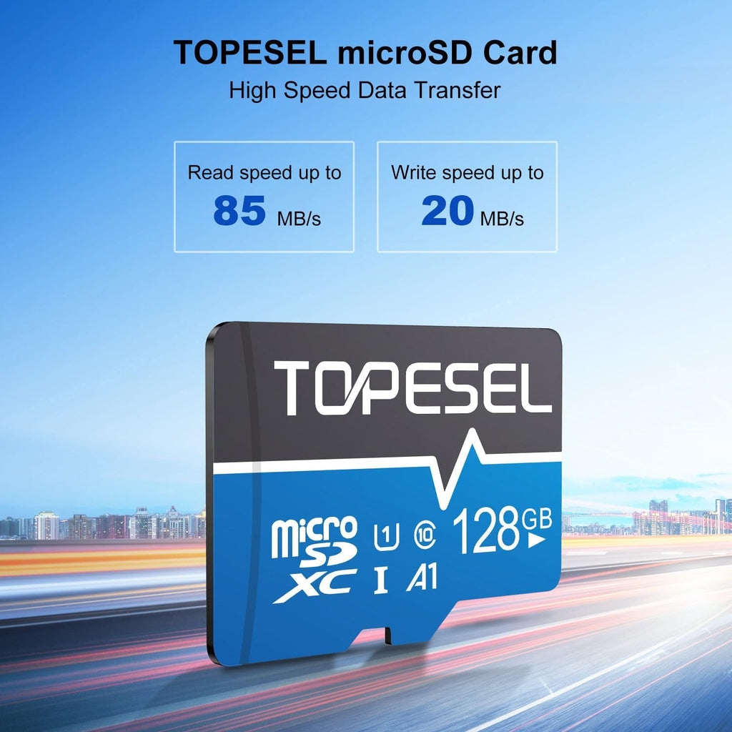128GB Micro SD Card with Adapter Class 10 Micro SDXC Card UHS-1 Memory Card High Speed TF Card for Camera