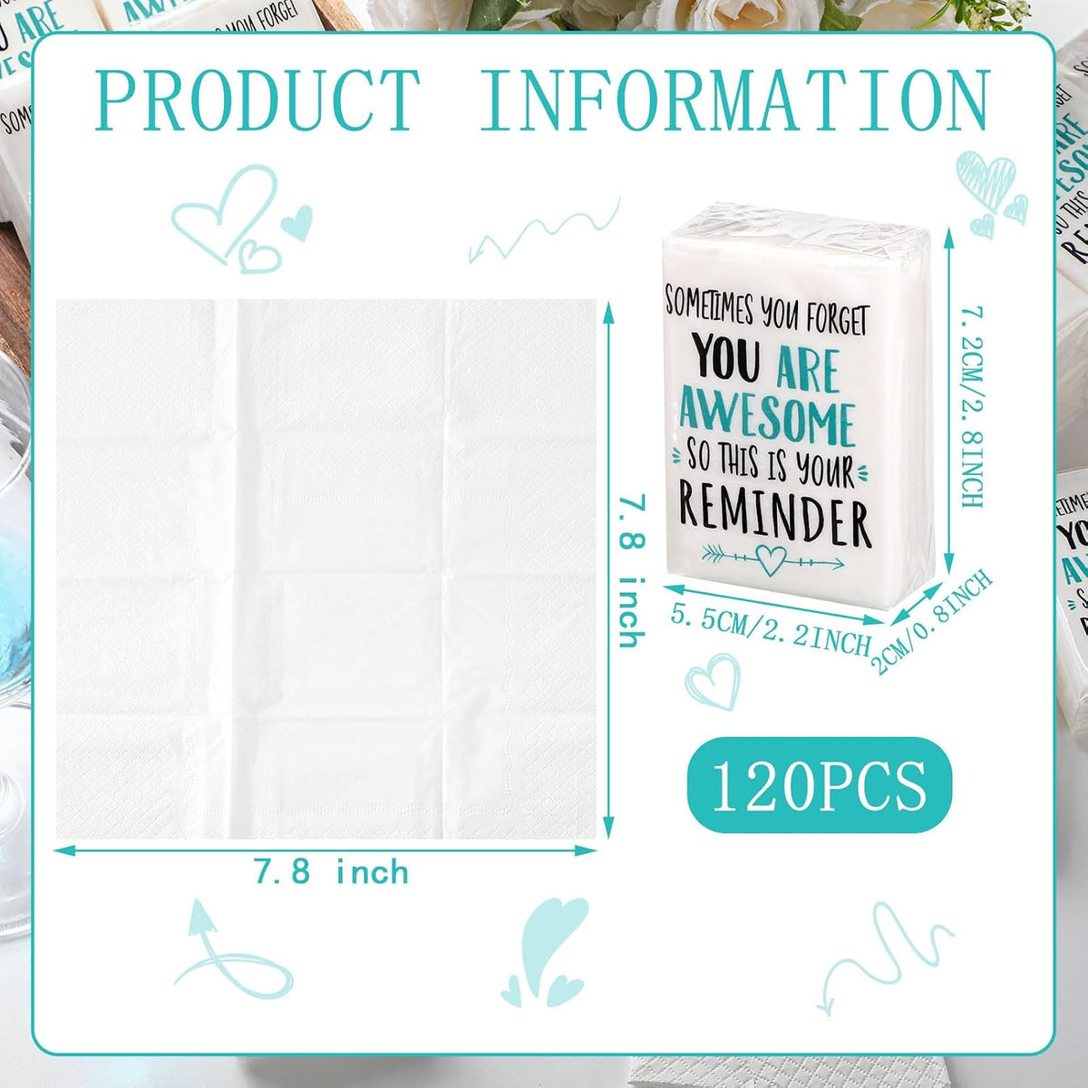 60 Pack Pocket Tissues Travel Packs Bulk, 3 Ply Individual