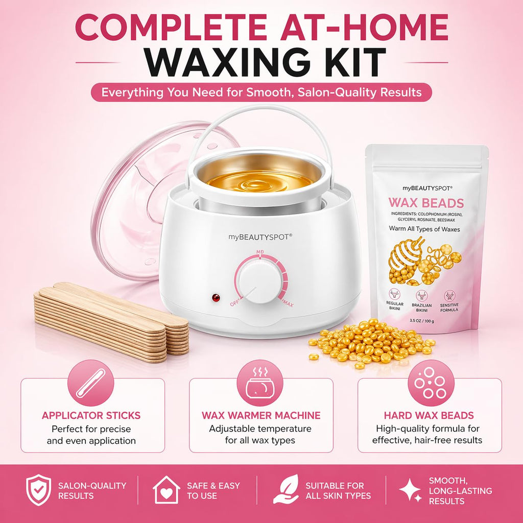 Wax Warmer for Hair Removal Kit - Electric Wax Machine for Women at Home - Full Body Bikini Brazilian - Includes Hard