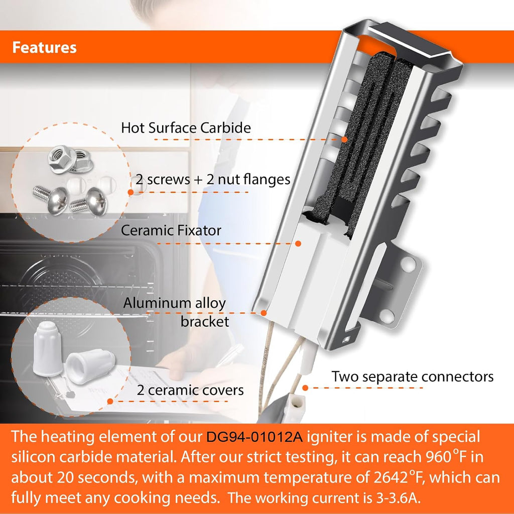 Compatible Oven Bake Igniter for Samsung Range Model NX58M6630SS/AA