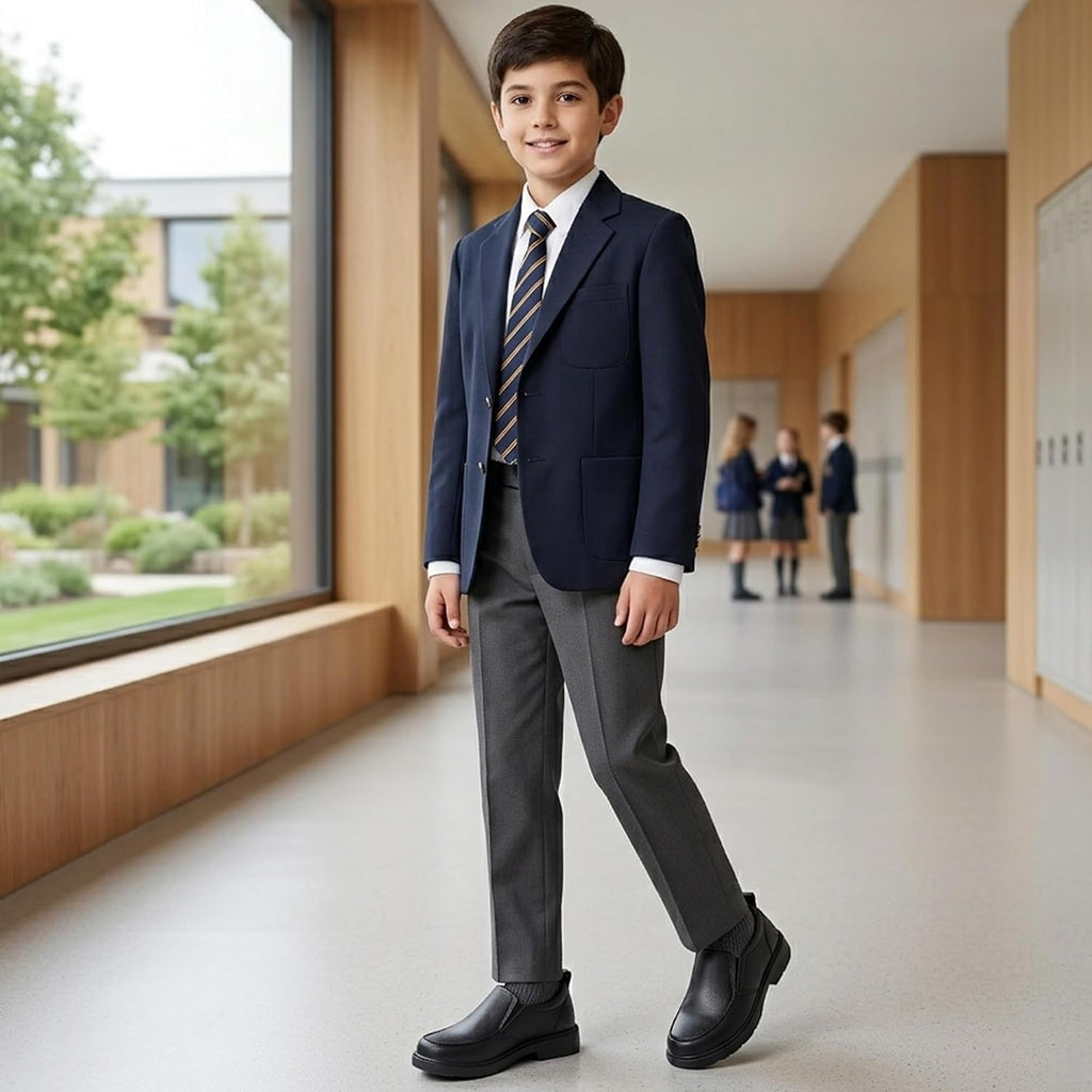 Boys Slip-On School Uniform Shoes Non-Slip Comfortable Loafers for Kids