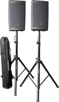 Rok-It Series Set of Lightweight Aluminum Tripod Speaker Stand with Heavy-Duty Carry Bag, Dual-diameter 35mm to 38mm