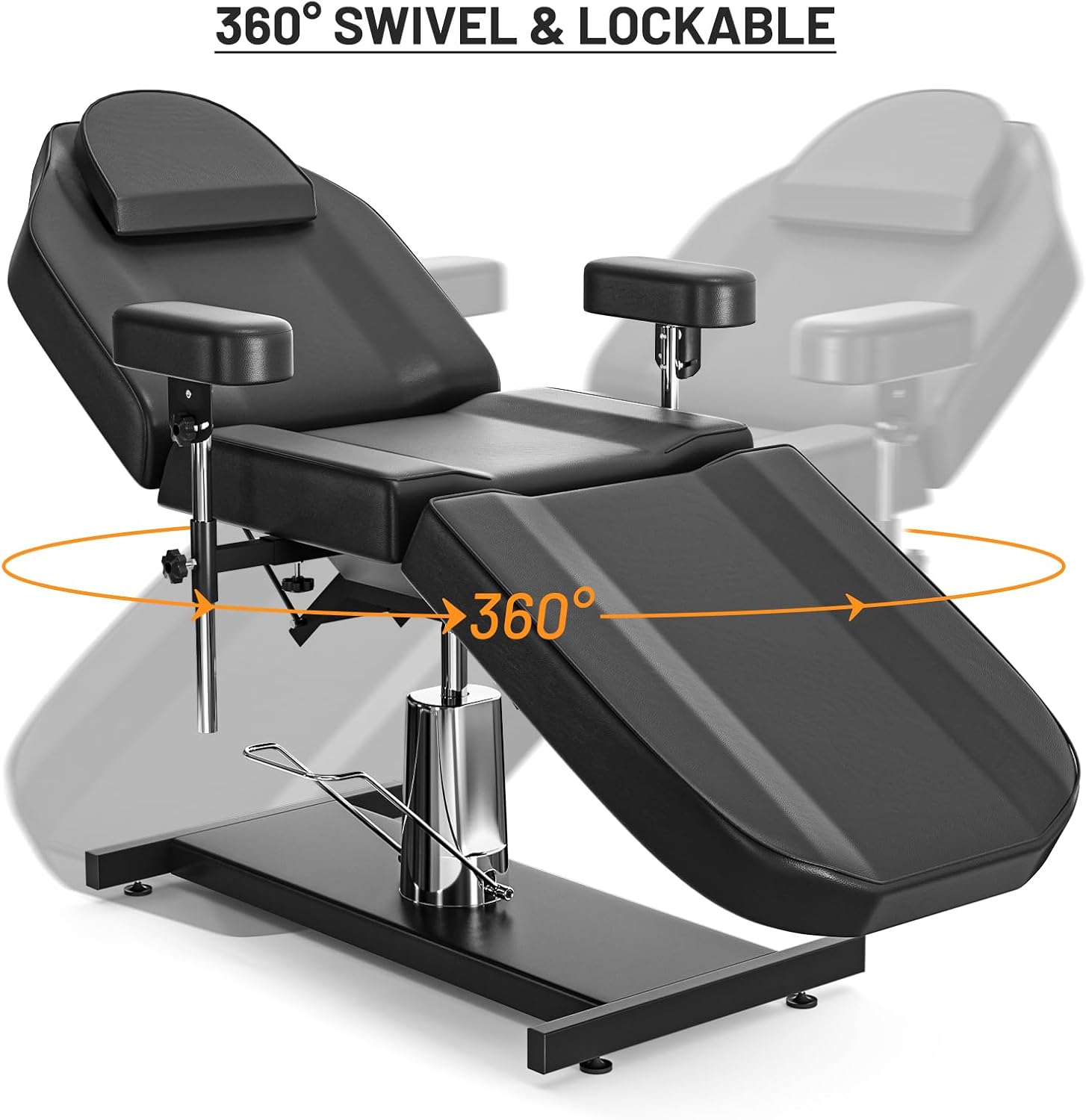 Black Hydraulic Tattoo Chair for Client Spa Bed for Esthetician