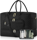 Travel Duffle Bag, Wide Open Large Weekender Bag for Women with Shoe Compartment, Carry on Overnight Bags with