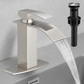 Brushed Nickel Bathroom Faucet 1 Hole Single Hole Vanity Faucet