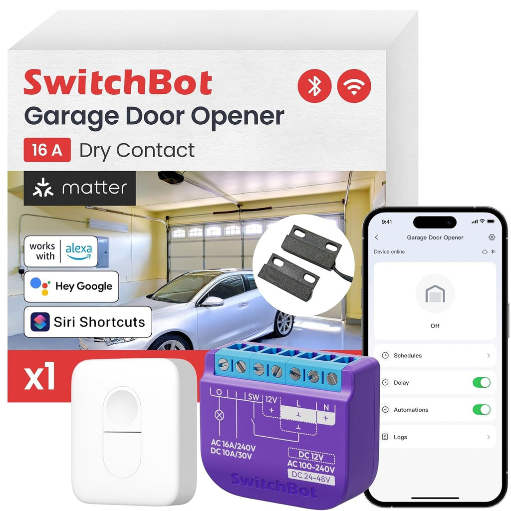 Smart Garage Door Opener w/Remote, Matter Certified, Alexa/Google/Siri/IFTTT/Smartthings Supported, Most Garage Door