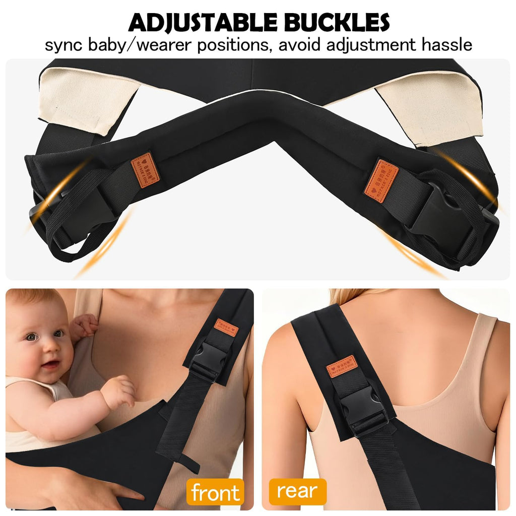 Baby Sling Carrier, Baby Carrier Newborn to Toddler with Adjustable Strap, Non-Slip Baby Half Wrapped Sling Hip