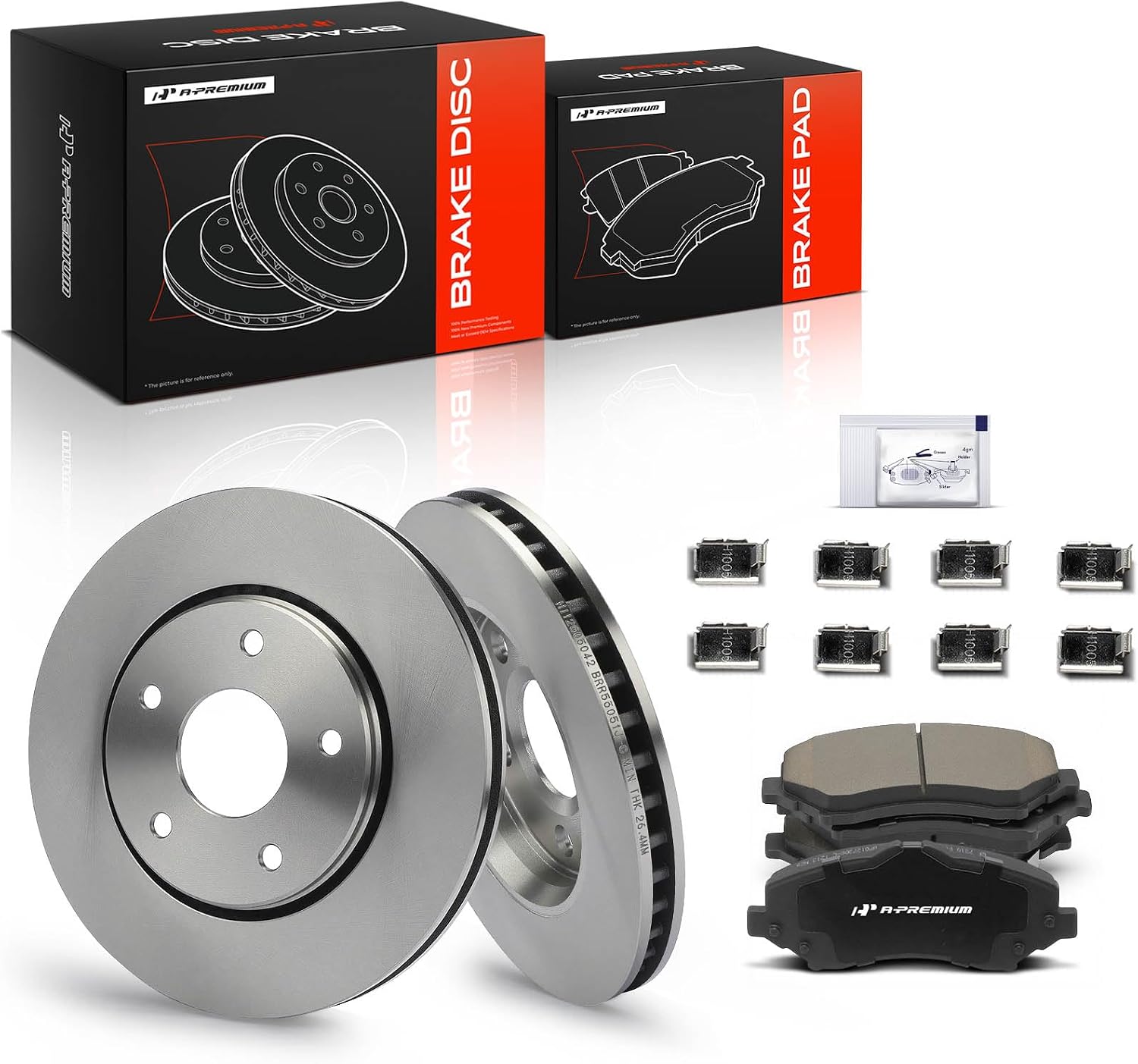 11.88 inch (301.8mm) Front Vented Brake Rotors & Ceramic Pads Kit | Compatible with Chrysler, Dodge, Ram and