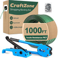 Banding Strapping Kit | Pallet Strapping Kit with Tensioner Tool | Heavy Duty Banding Tool 1500lbs Break for Banding