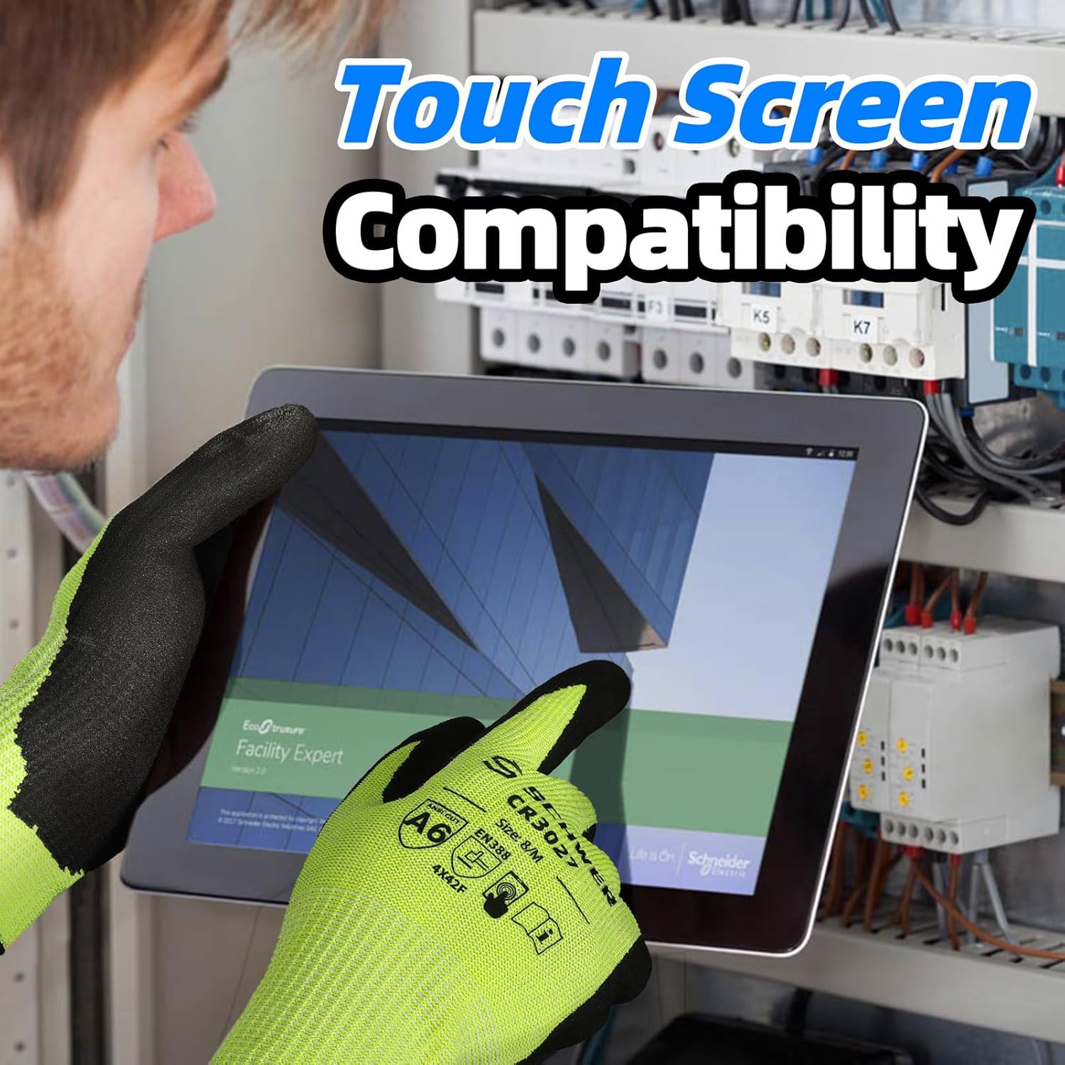 2 Pairs Cut Resistant Gloves ANSI A6/A7 (Send Randomly) Cut Proof Work Gloves, Touchscreen
