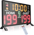Bigger LED Digital Scoreboard, Portable Basketball Scoreboard with Timer Clock, Electronic Scoreboard with Remote