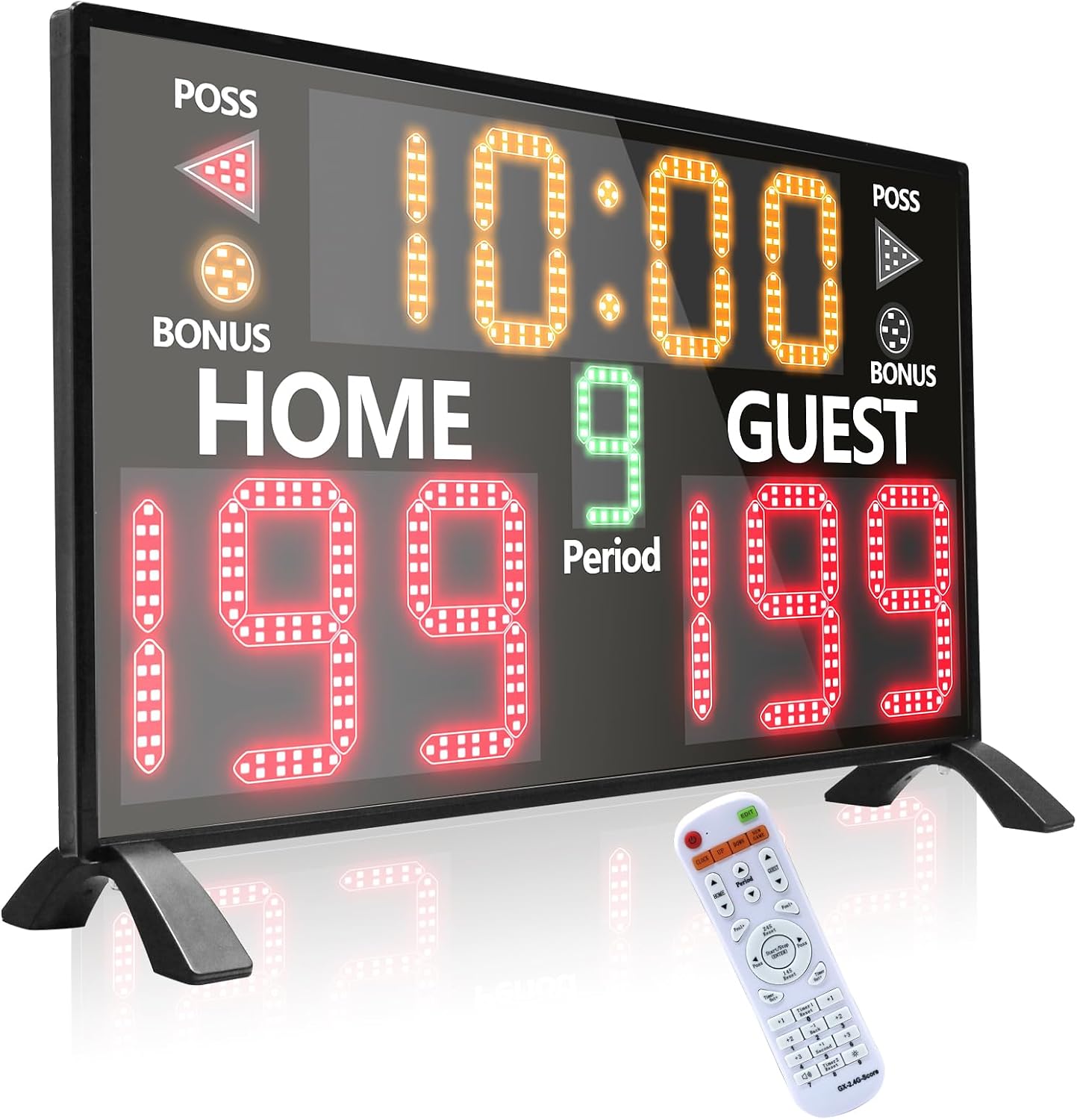 Bigger LED Digital Scoreboard, Portable Basketball Scoreboard with Timer Clock, Electronic Scoreboard with Remote