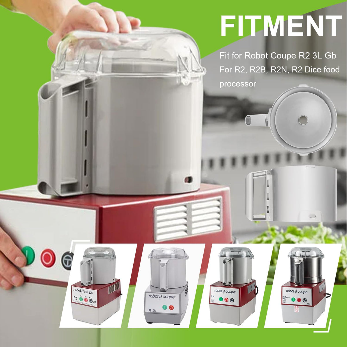 112204S Food Processor 3 Quart Cutter Bowl, Grey