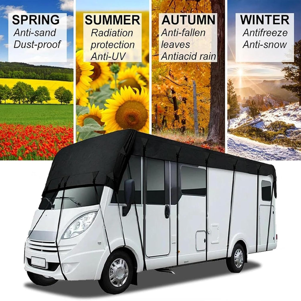 Rv Covers 210D Waterproof Oxford Cloth Trailer Cover Wind, Rain and Snow Proof Class C Rv Cover Travel Trailer