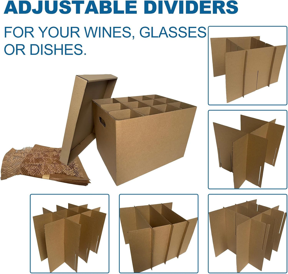 Tape-Free Kitchen Moving Boxes 17x12x12" for Dishes & Glassware