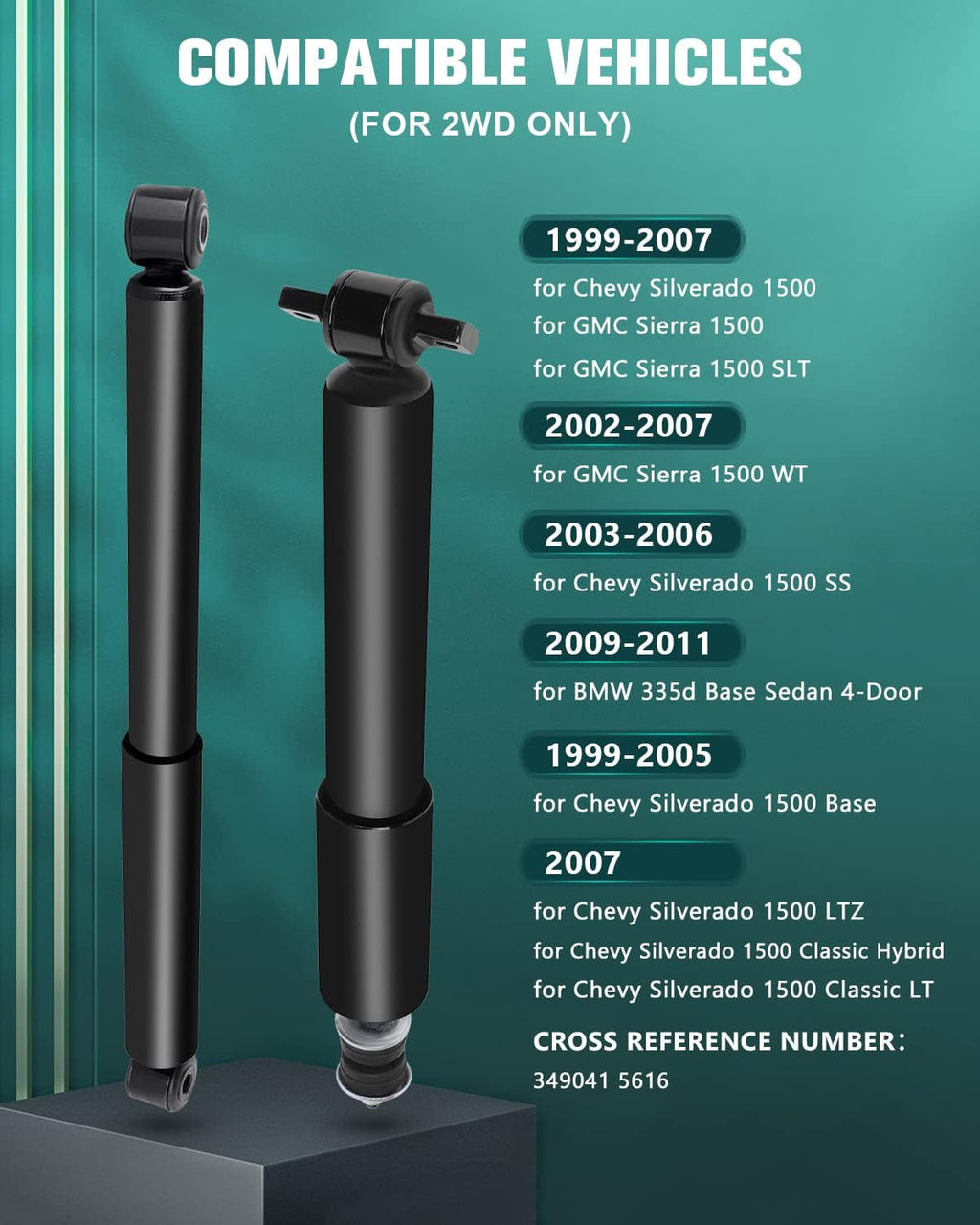 AUTOMUTO Shocks Kit for 1999-2007 for Silverado 1500 for GMC Sierra 1500