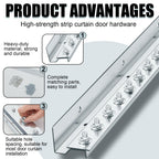 2 Pcs 4 ft Sections Galvanized Steel Strip Curtain Door Hardware