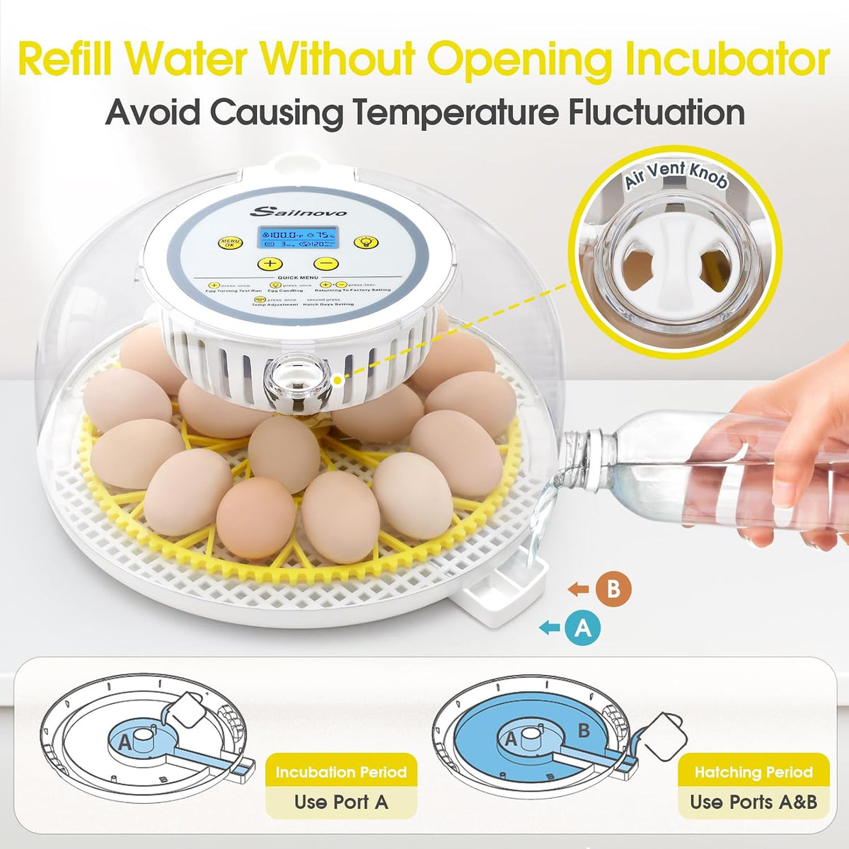 18 Egg Incubator for Hatching Eggs with Automatic Egg Turning