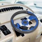 12.5" Blue Marine Boat Steering Wheel with 3/4" Axle Hub Adapter