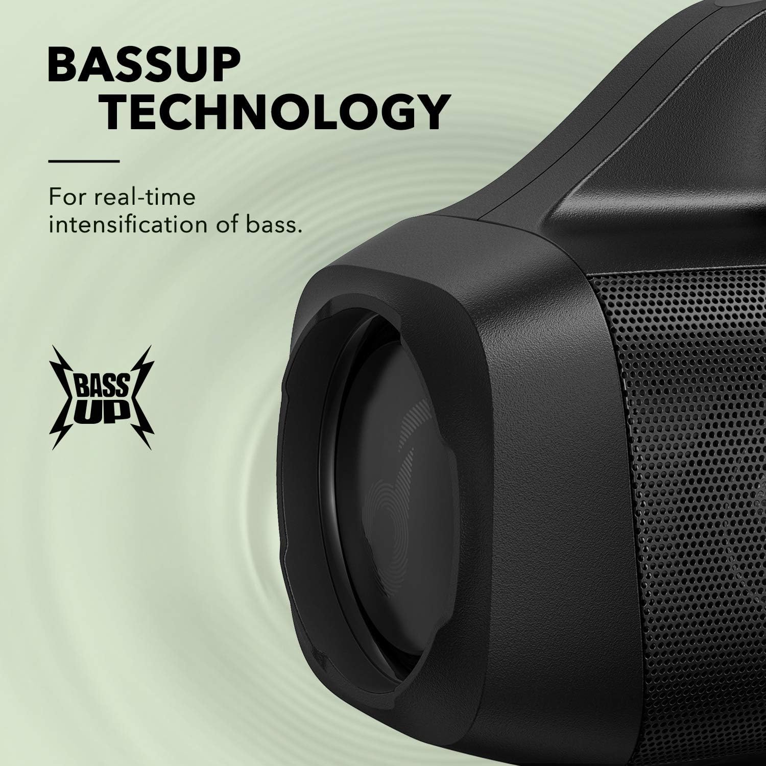Anker Motion Boom Waterproof Bluetooth Speaker with Titanium Drivers, BassUp Technology, IPX7, 24H Playtime, App